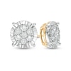 Thumbnail Image 0 of 0.45 CT. T.W. Composite Diamond Solitaire Illusion Stud Earrings in 10K Gold