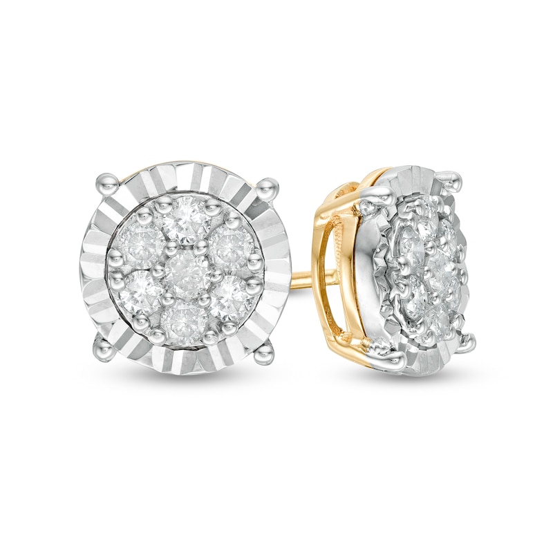 0.45 CT. T.W. Composite Diamond Solitaire Illusion Stud Earrings in 10K Gold
