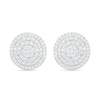 0.95 CT. T.W. Composite Diamond Triple Frame Stud Earrings in 10K White Gold