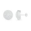 0.95 CT. T.W. Composite Diamond Triple Frame Stud Earrings in 10K White Gold