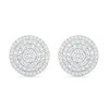 0.95 CT. T.W. Composite Diamond Triple Frame Stud Earrings in 10K Rose Gold