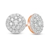 Thumbnail Image 0 of 0.95 CT. T.W. Composite Diamond Circle Stud Earrings in 10K Rose Gold