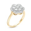 Thumbnail Image 2 of 0.95 CT. T.W. Composite Diamond Flower Frame Ring in 10K Gold