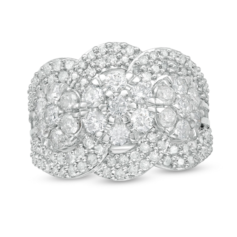 1.95 CT. T.W. Composite Diamond Trio Ring in 10K White Gold