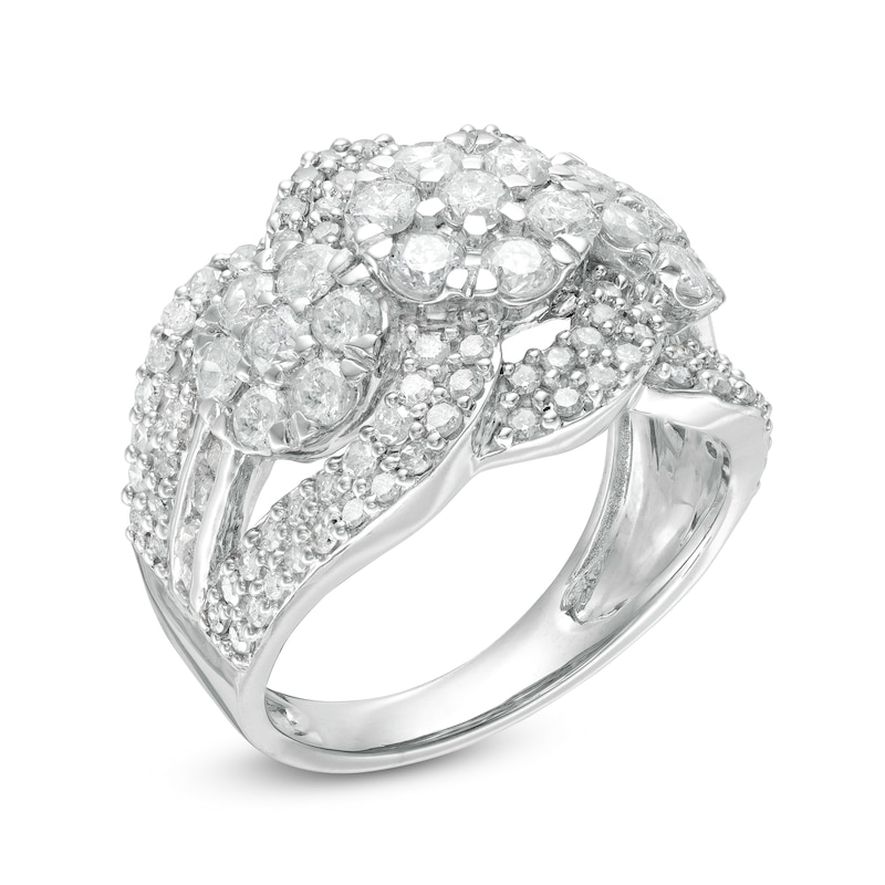 1.95 CT. T.W. Composite Diamond Trio Ring in 10K White Gold