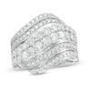 Thumbnail Image 0 of 1.95 CT. T.W. Diamond Centre Double Row Waves Ring in 10K White Gold