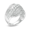 Thumbnail Image 2 of 1.95 CT. T.W. Diamond Centre Double Row Waves Ring in 10K White Gold