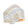 Thumbnail Image 0 of 1.95 CT. T.W. Diamond Centre Double Row Waves Ring in 10K Gold
