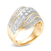 Thumbnail Image 2 of 1.95 CT. T.W. Diamond Centre Double Row Waves Ring in 10K Gold