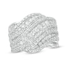 Thumbnail Image 0 of 1.95 CT. T.W. Diamond Multi-Row Crossover Ring in 10K White Gold