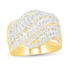 Thumbnail Image 0 of 1.95 CT. T.W. Diamond Multi-Row Crossover Ring in 10K Gold