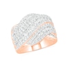 Thumbnail Image 0 of 1.95 CT. T.W. Diamond Multi-Row Crossover Ring in 10K Rose Gold