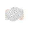 Thumbnail Image 2 of 1.95 CT. T.W. Diamond Multi-Row Crossover Ring in 10K Rose Gold