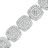 Thumbnail Image 1 of 2.95 CT. T.W. Composite Diamond Cushion Frame Line Bracelet in 10K White Gold - 7.25&quot;