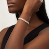 Thumbnail Image 2 of 2.95 CT. T.W. Composite Diamond Cushion Frame Line Bracelet in 10K White Gold - 7.25&quot;