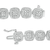 Thumbnail Image 3 of 2.95 CT. T.W. Composite Diamond Cushion Frame Line Bracelet in 10K White Gold - 7.25&quot;