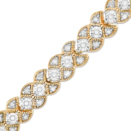 0.95 CT. T.W. Diamond Art Deco Vintage-Style Bracelet in 10K Gold - 7.25"