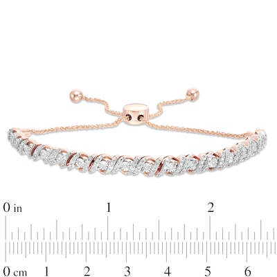 CT. T.W. Diamond Cascading Bolo Bracelet in 10K Rose Gold