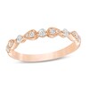 Thumbnail Image 1 of 0.30 CT. T.W. Diamond Alternating Vintage-Style Teardrops Anniversary Band in 10K Rose Gold