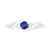 Thumbnail Image 3 of 4.0mm Lab-Created Blue Sapphire and 0.04 CT. T.W. Diamond Bypass Twist Shank Ring in Sterling Silver