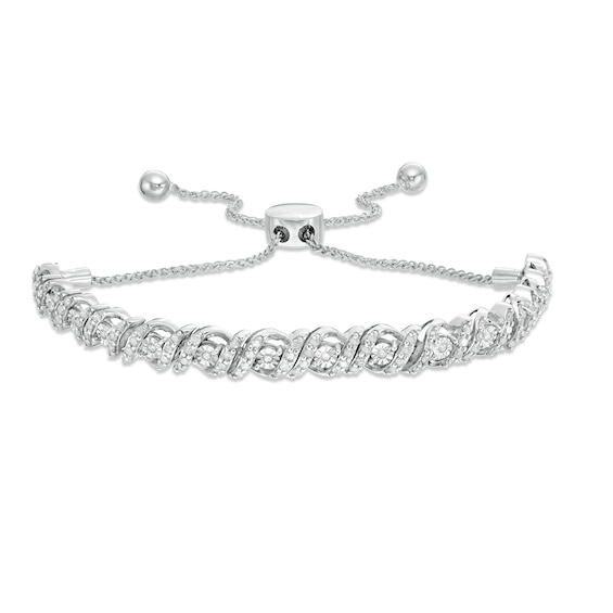 0.95 CT. T.W. Diamond Cascading Bolo Bracelet in 10K Gold
