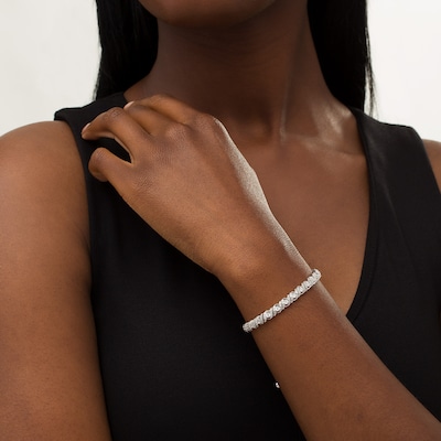 0.95 CT. T.W. Diamond Cascading Bolo Bracelet in 10K Gold