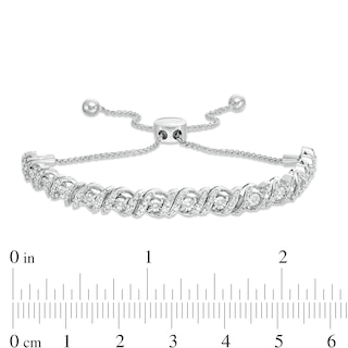 0.95 CT. T.W. Diamond Cascading Bolo Bracelet in 10K Gold