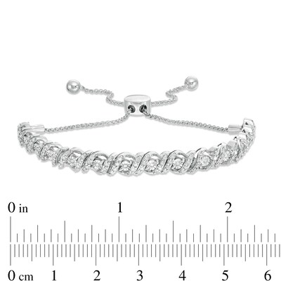 0.95 CT. T.W. Diamond Cascading Bolo Bracelet in 10K Gold