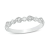Thumbnail Image 1 of 0.30 CT. T.W. Diamond Alternating Vintage-Style Teardrops Band in 10K White Gold
