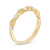 Thumbnail Image 3 of 0.30 CT. T.W. Diamond Alternating Vintage-Style Teardrops Anniversary Band in 10K Gold