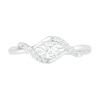 Thumbnail Image 2 of 4.0mm Cushion-Cut Lab-Created White Sapphire Bypass Twist Shank Ring in Sterling Silver