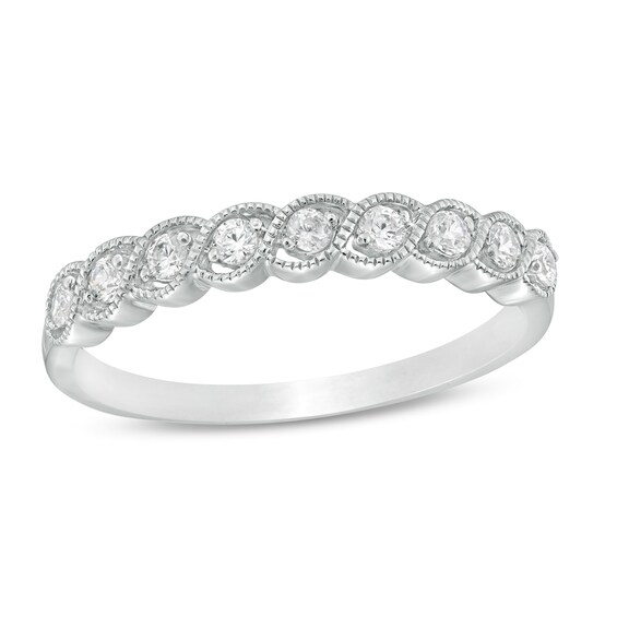 0.18 CT. T.W. Diamond Cascading Vintage-Style Anniversary Band in 10K Gold