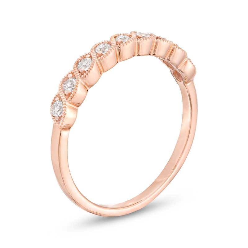 0.18 CT. T.W. Diamond Cascading Vintage-Style Anniversary Band 10K Rose Gold