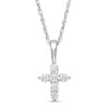 Thumbnail Image 1 of 0.15 CT. T.W. Diamond Cross Pendant in 14K White Gold