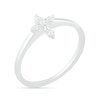 Thumbnail Image 2 of 0.115 CT. T.W. Diamond Cross Ring in 14K White Gold