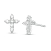 Thumbnail Image 1 of 0.18 CT. T.W. Diamond Cross Stud Earrings in 14K White Gold