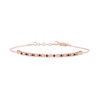 Ruby and Diamond Accent Alternating Bar Bracelet in 10K Rose Gold - 7.25"