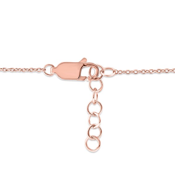 Ruby and Diamond Accent Alternating Bar Bracelet in 10K Rose Gold - 7.25"