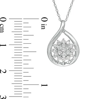 0.40 CT. T.W. Composite Diamond Teardrop Frame Pendant in 10K White Gold