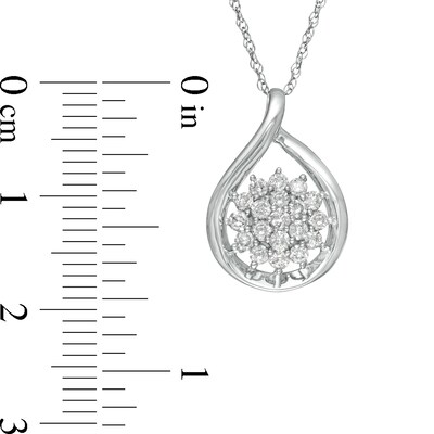0.40 CT. T.W. Composite Diamond Teardrop Frame Pendant in 10K White Gold