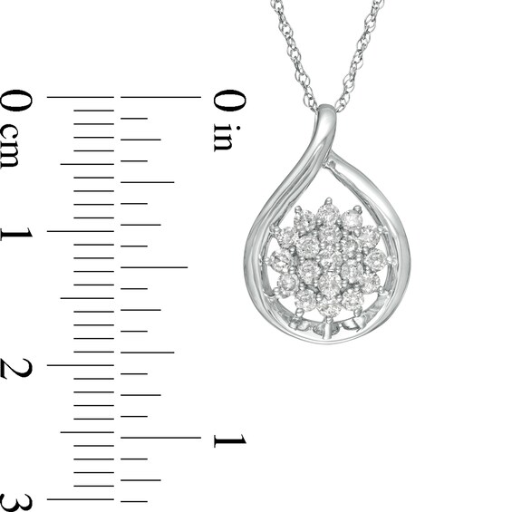 0.40 CT. T.W. Composite Diamond Teardrop Frame Pendant in 10K White Gold