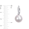 Thumbnail Image 3 of 11.0-12.0mm South Sea Cultured Pearl and 0.12 CT. T.W. Diamond Drop Earrings in 14K White Gold