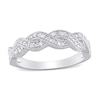 Thumbnail Image 1 of 0.10 CT. T.W. Diamond Twist Vintage-Style Ring in Sterling Silver
