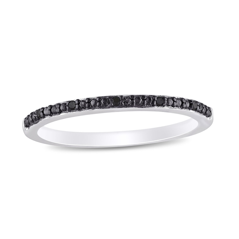 Main Image 1 of Black Diamond Accent Band in Sterling Silver and Black Rhodium