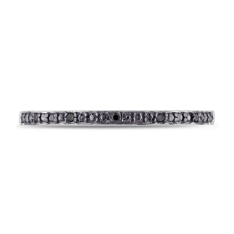 Main Image 4 of Black Diamond Accent Band in Sterling Silver and Black Rhodium