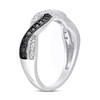 Thumbnail Image 3 of 0.10 CT. T.W. Enhanced Black and White Diamond Twist Vintage-Style Ring in Sterling Silver
