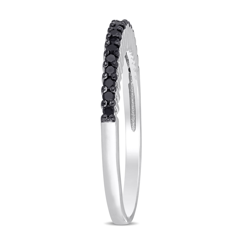 Main Image 3 of 0.18 CT. T.W. Black Diamond Band in Sterling Silver