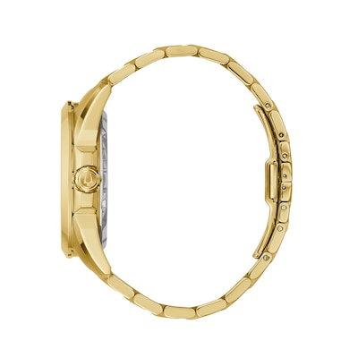 Men's Bulova Sutton Automatic Gold-Tone Watch with Gold-Tone Skeleton Dial (Model: 97A162)