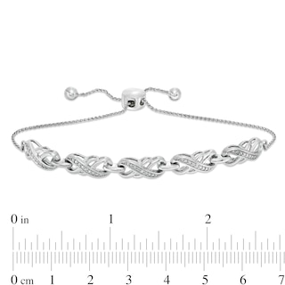 Diamond Accent Double Infinity Bolo Bracelet in Sterling Silver - 9.5"