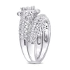 Thumbnail Image 3 of 0.16 CT. T.W. Diamond Flower Frame Vintage-Style Bridal Set in Sterling Silver